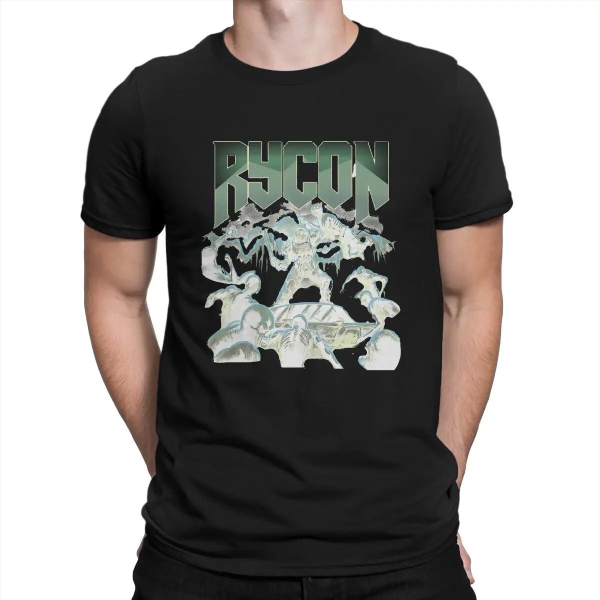 

Футболка мужская с круглым вырезом, из чистого хлопка, с коротким рукавом