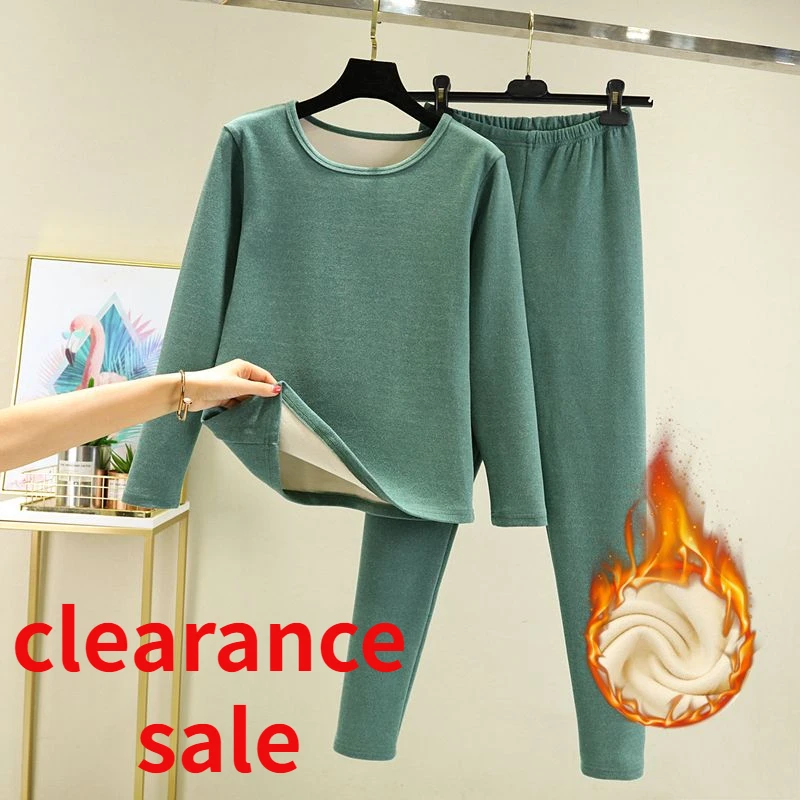 

Thermal Underwear Female Winter Heating Padded and Thickened Bottoming Shirt Bottoming Pants Inside Out Home Wear Two-piece Set