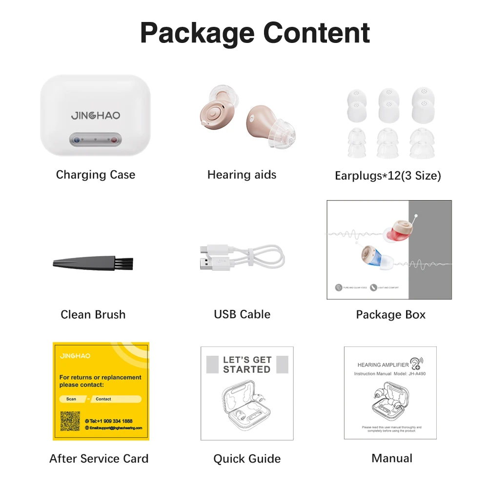 Hearing Aids for Seniors Rechargeable Hearing Amplifiers for Adults Volume Adjustment All-Day Comfort Crystal Clear Sound