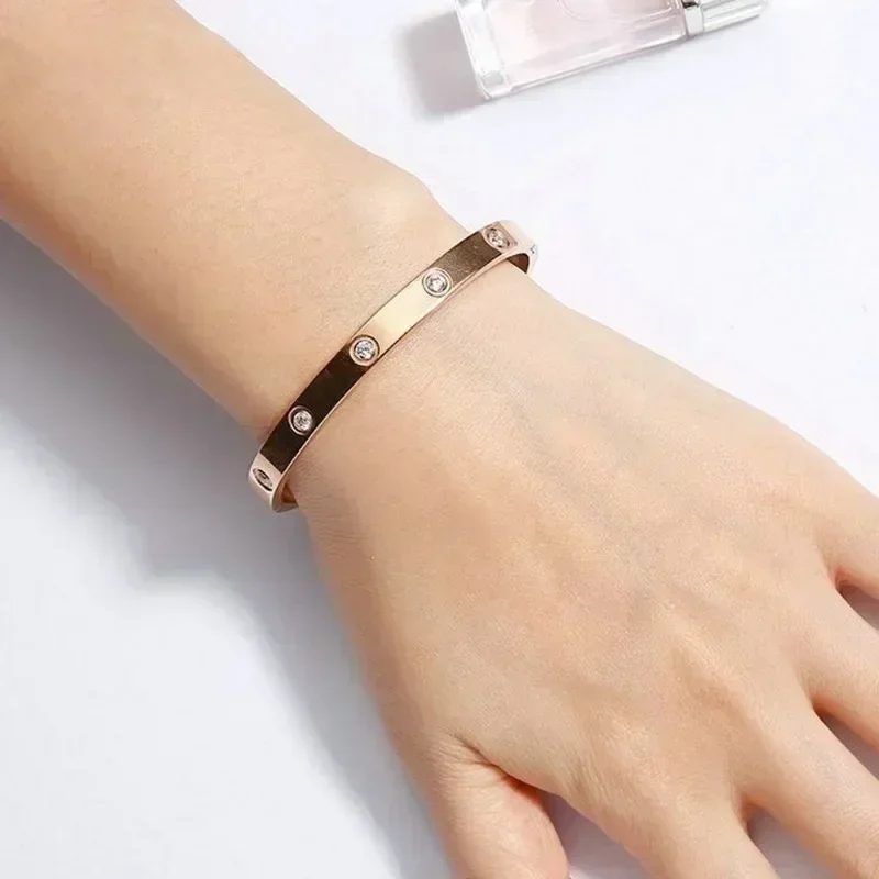 Luxury Female Shining Crystal Bangles for Women Men Lover Bracelets & Bangles Stainless Steel Pulseiras Feminina Jewelry bangle bracelet stainless steel bracelet crystal bracelets