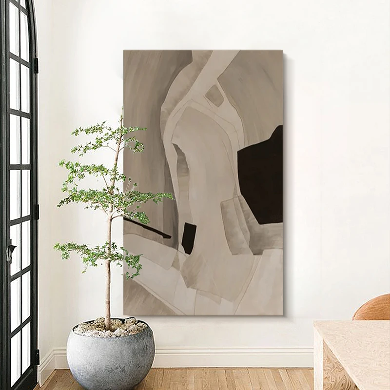 

Hand Painted Acrylic Painting On Canvas Art Abstract Painting Nordic Wall Art Minimalist Artwork Grey Art Living Room Home Decor