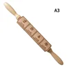 Wood Christmas Printing Rolling Pin Wooden Carvings Embossing Elk Snowflake Christmas Tree Snowman Rolling Pin Cookies Crafts 5