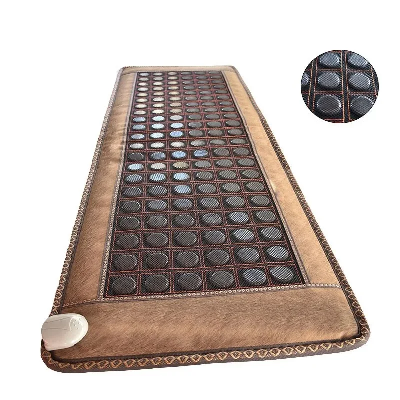 Comfortable home massage mattress topaz sofa cushion germanium stone tomalin heating body massager health cushion 220 v