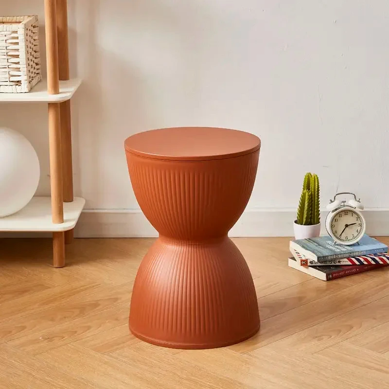 

Nordic designer round plastic stool household low simple modern bench living room shoes stool