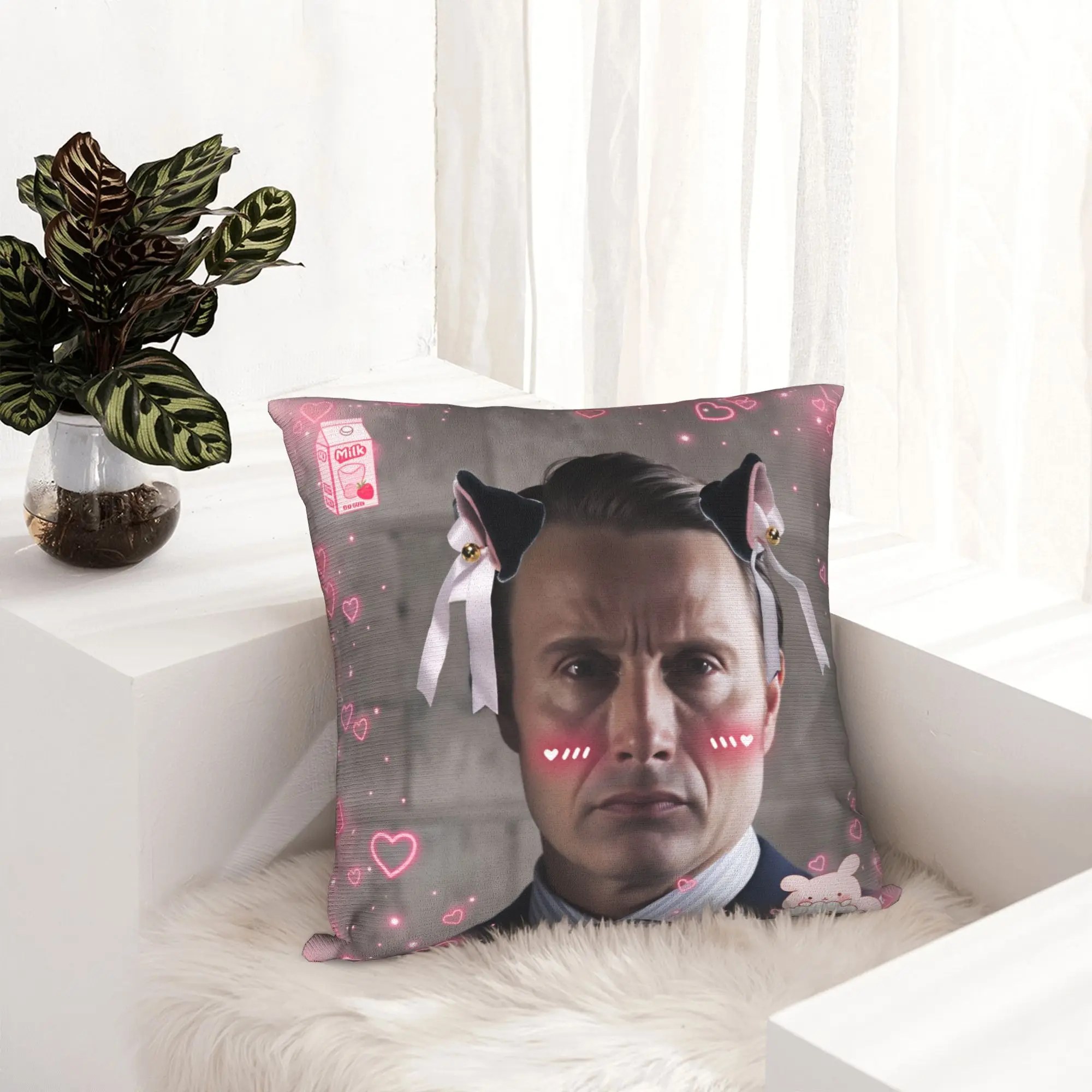 Kissenbezug Mads Mikkelsen Hannibal Lustiger Retro trendiger Kissenbezug für Wohnzimmerstuhl-Kissenbezüge – Detail 8