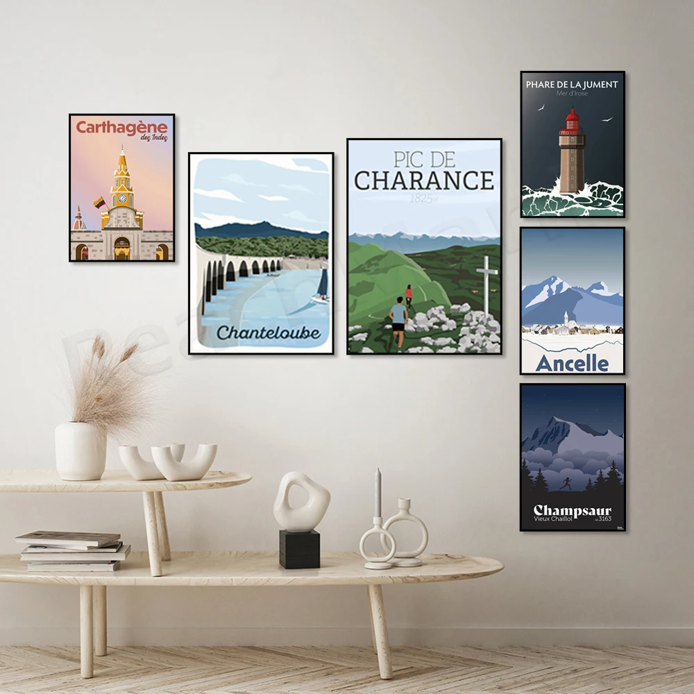 Cartagena de Indias, Orec-sur-Loire, Lake Serre-Poncon - Paddle, Champsaur, Lighthouse of the Mare, Poster Pic de Charance