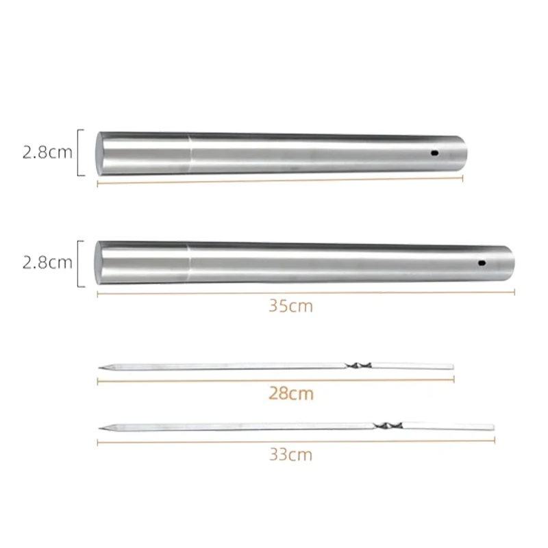 Stainless Steel BBQ Skewers 10/15Pcs with Oil Brush Reusable for Outdoor Camping Picnic Tools Cooking Tools