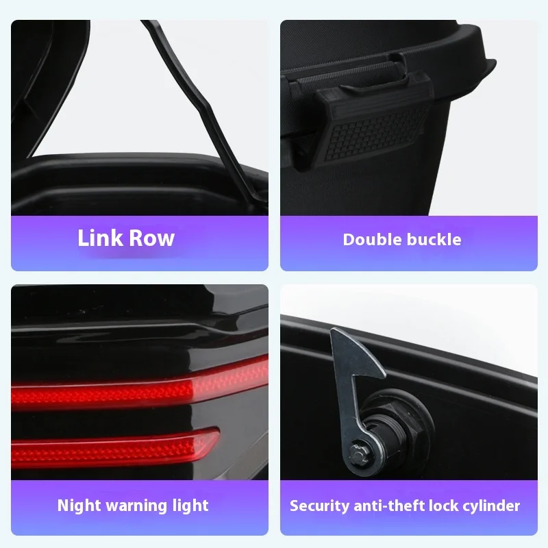 Motorcycle Tail Box Scooter Boots Trunk Cool ABS+PP Solid Case For Full Helmet Storage Organizer luggage Box Tail Back motorcycle tail box