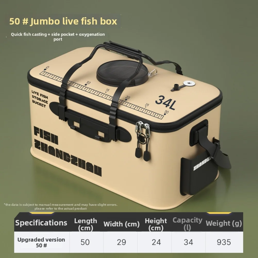Sturdy Portable EVA Foldable Bucket with Injection Molded Design and Reinforced Support for Fishing Hiking and Camping