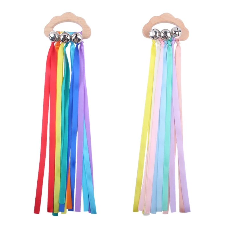 

Радужная лента, деревянное облако, кольцо для прорезывания зубов, детский прорезыватель с колокольчиками, погремушка