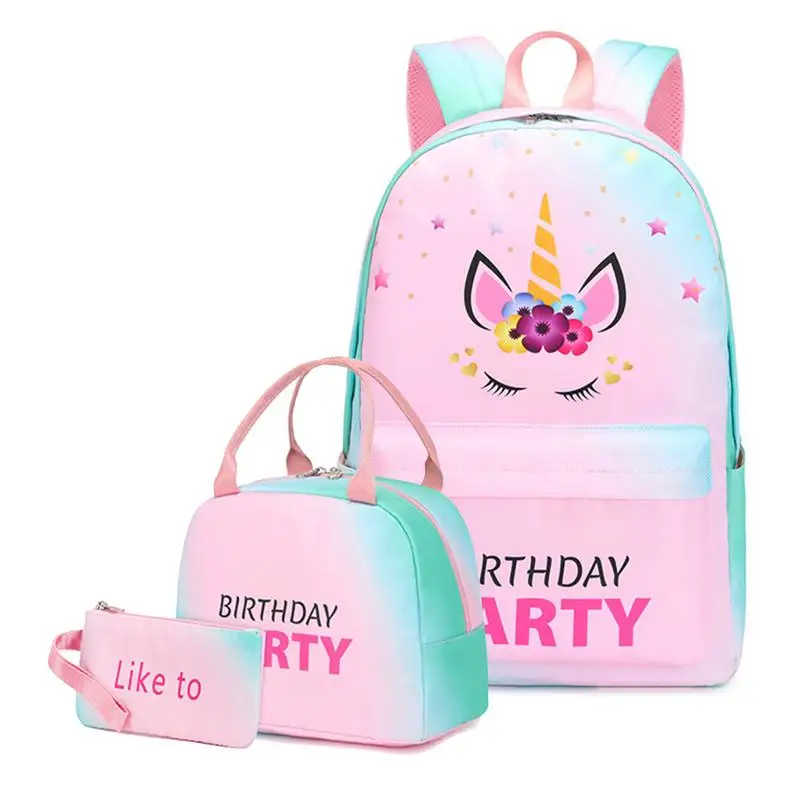 

Backpacks For Girls School Bookbags Set With Lunch Tote Bag Pencil Case Lightweight Cute Preschool Elementary Backpack