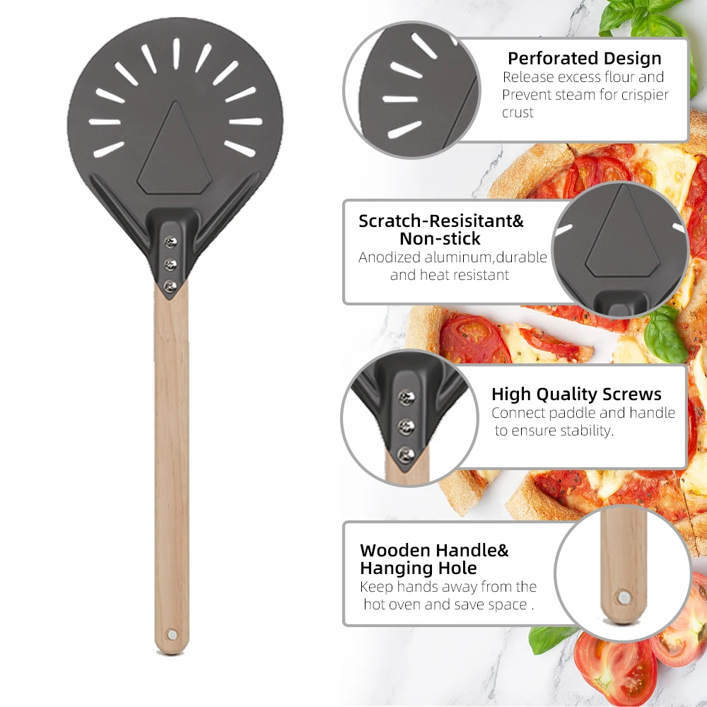 Adjustable Pizza Peel - Nonstick Pizza Turner for Oven Baking