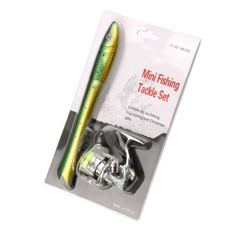 

Portables Mini Pen Fishings Rod Fish Shaped Telescopic Spinnings Rod Lightweight Pocket Fishings Poles Easily to Use