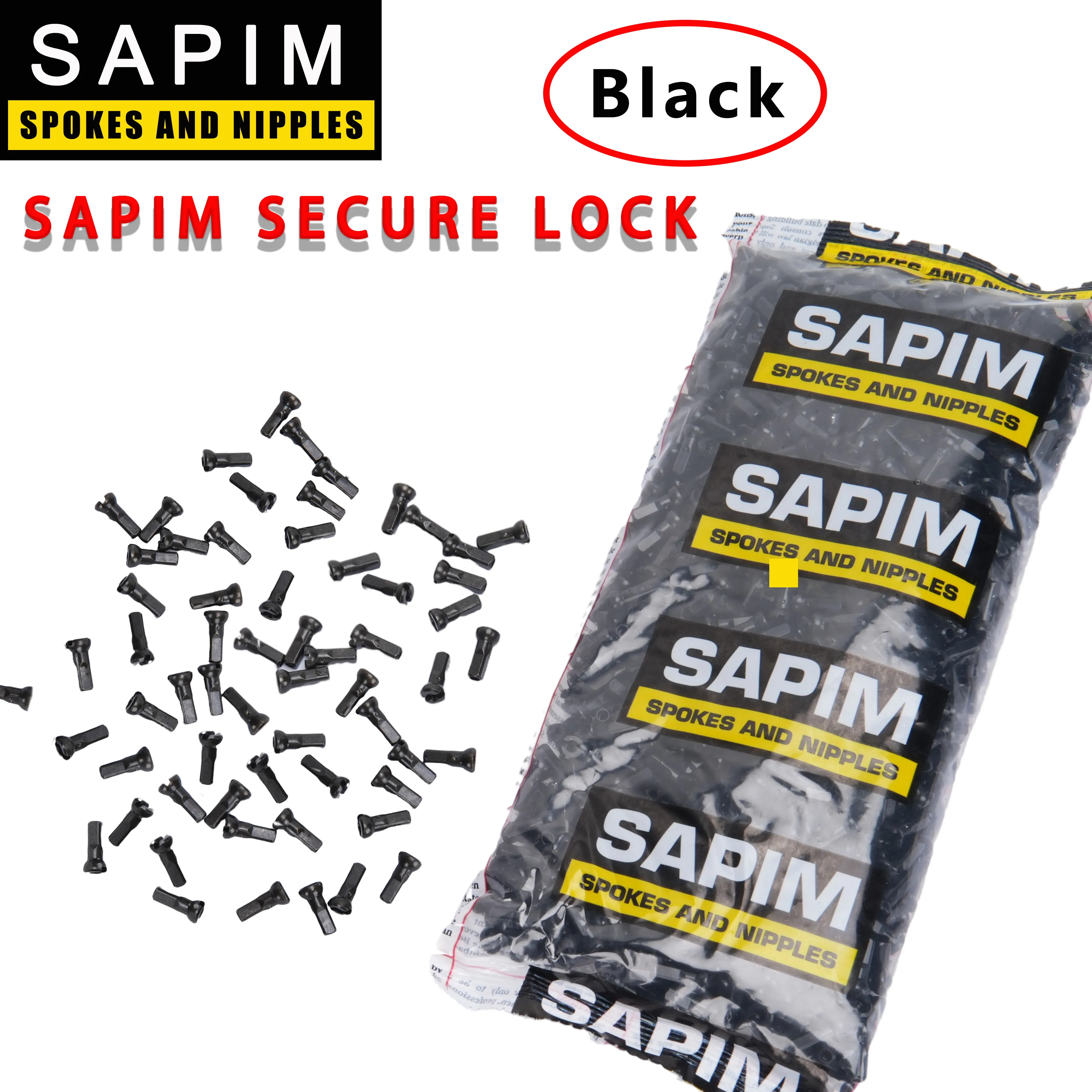SAPIM SECURE LOCK NIPPLES EXTERNAL BLACK 14G 12 MM BRASS BLACK