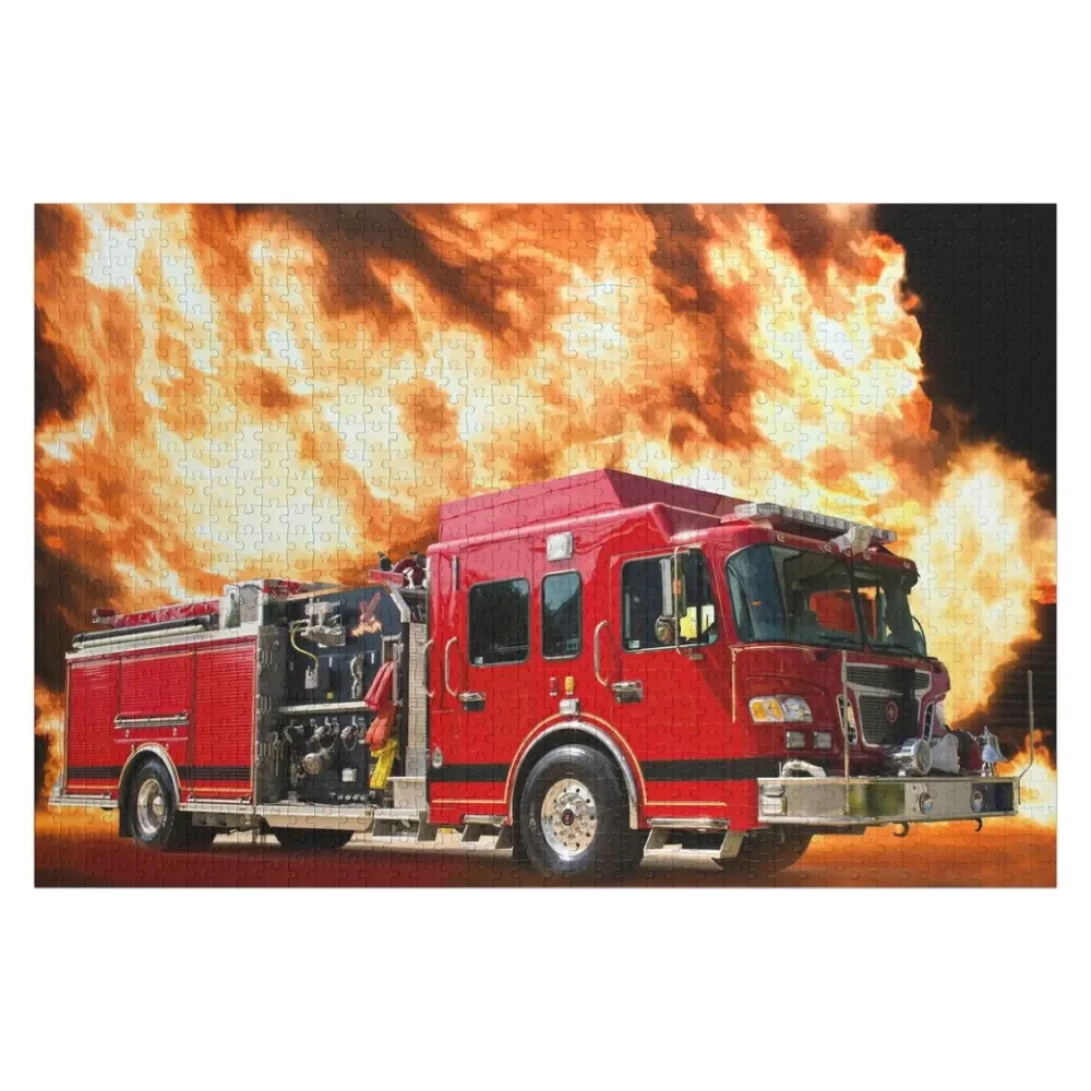 

Fire Engine Jigsaw Puzzle Customizable Gift Custom Wooden Gift Photo Custom Puzzle