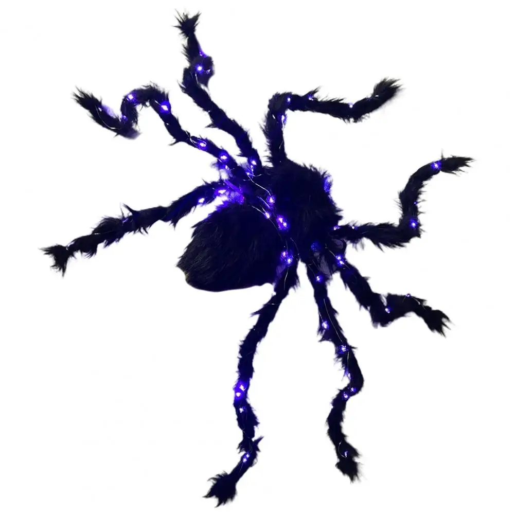 

Light Up Spider Glowing Plush Spider Decoration Bendable Legs Led Light Up Spooky Haunted House Ornament Party Supplies