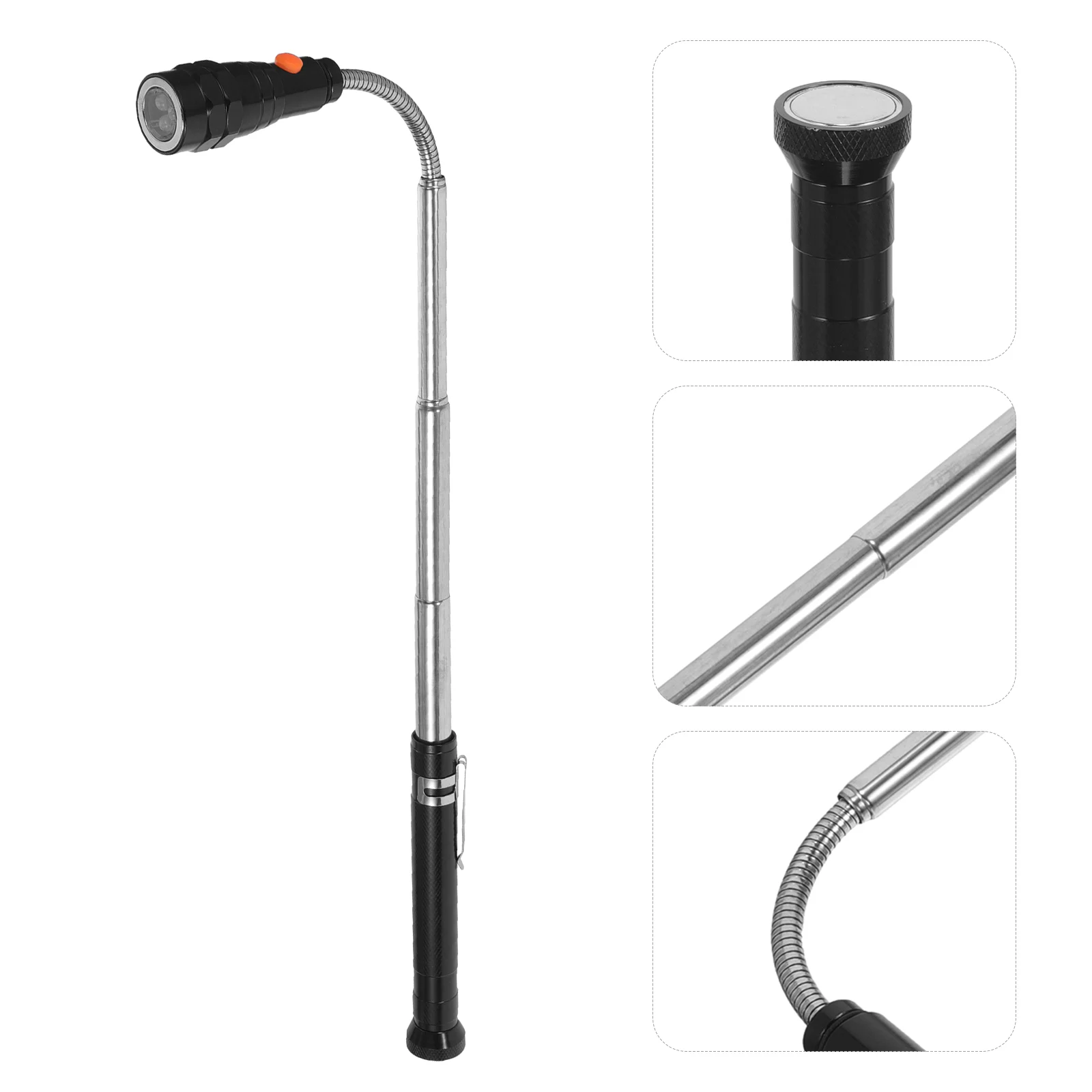 

Pick Up Stick LED Magnetic Tool Pickup Telescoping Magnetic LED Light For Outdoor