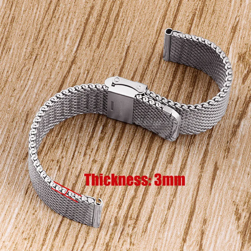 Sleek Milanese Mesh Stainless Steel Quick Release Watch Strap - 1.0mm Width, Multiple Sizes Available