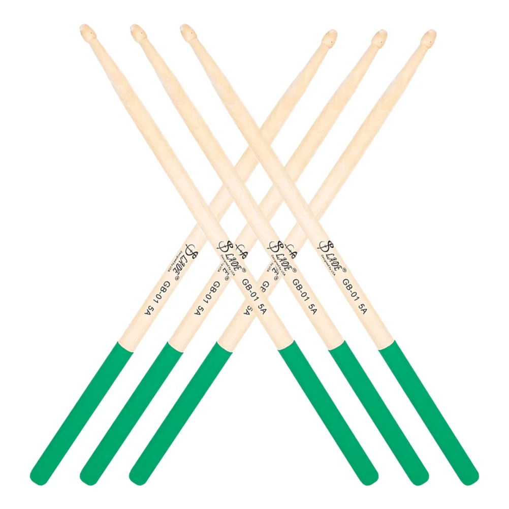 

3 Pairs Percussion Drum Sticks Nonslip Drums Maple Drumsticks for Teen Replacement Durable