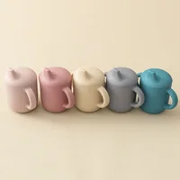 Mamaplan Silicone Baby Cup Portable Water Bottle With Double Handle Leakproof Baby Cups Feeding Liquid Baby Items Baby Tableware 1