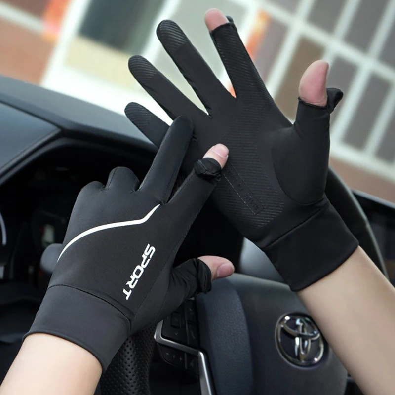 UV Sun Protection Ice Silk Gloves Full Finger Touchscreen Non Slip Gloves Breathable Summer Outdoor Gloves for Driving, Cycling 4