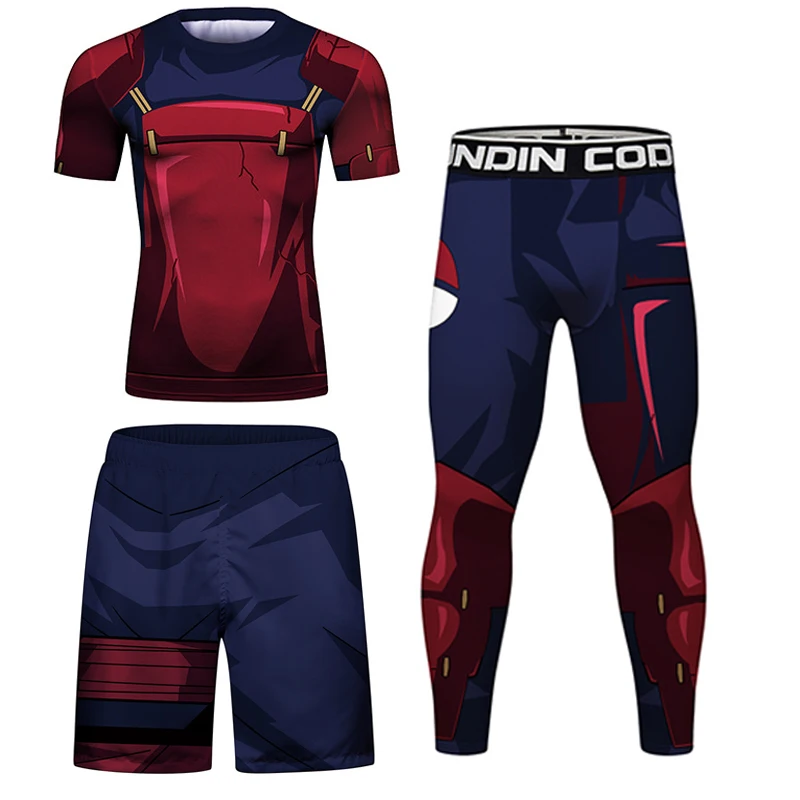 Bjj Boxing Shirts Set Compression Men MMA shirt+Pants Sets Rashguard Jitsu Rash Guard KickBoxing Muay Thai JerseyS MMA Fightwear