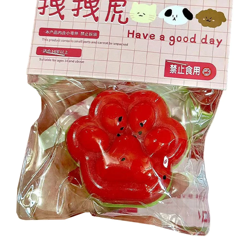 Cartoon Watermelon Star Cat Paw Squeeze Toy Funny Soft Slow Rebound Stress Relief Toys Creative Decompression Toys Gifts 6