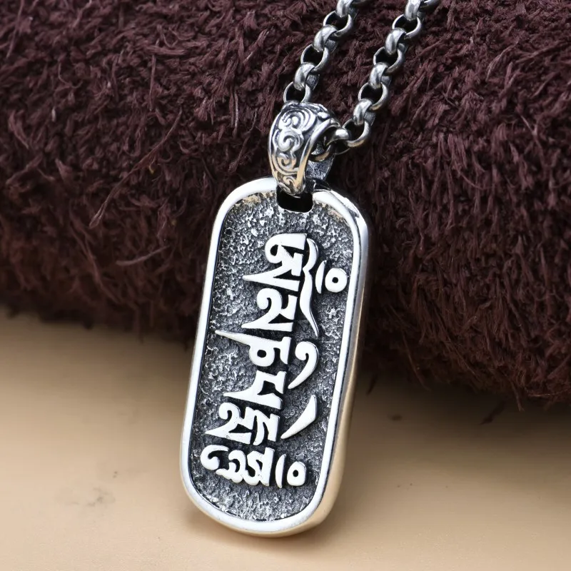 BOCAI New S925 Sterling Silver Retro Original National Style Goddess of Wealth Zakiram Pendant Men's and Women's Style