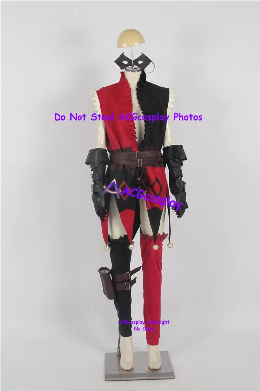 

Костюм для косплея Квинна, красный и черный вариант, acgcosplay включает маску для глаз, реквизит