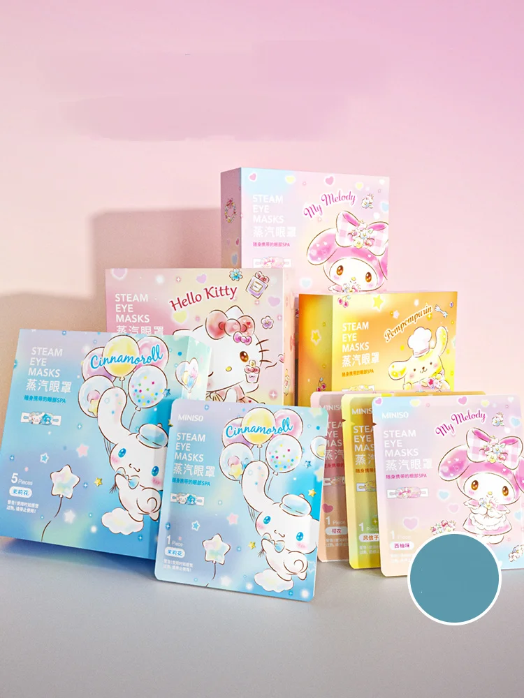 

Miniso Sanrio Паровая маска для глаз, снимает усталость, горячий компресс, патч для глаз, защитная маска, жасмин, цветок, Сакура, милый красочный