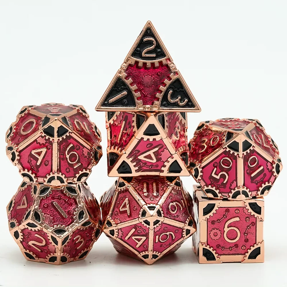 Set di dadi in metallo DNDND, set di dadi poliedrici in metallo D&D con
