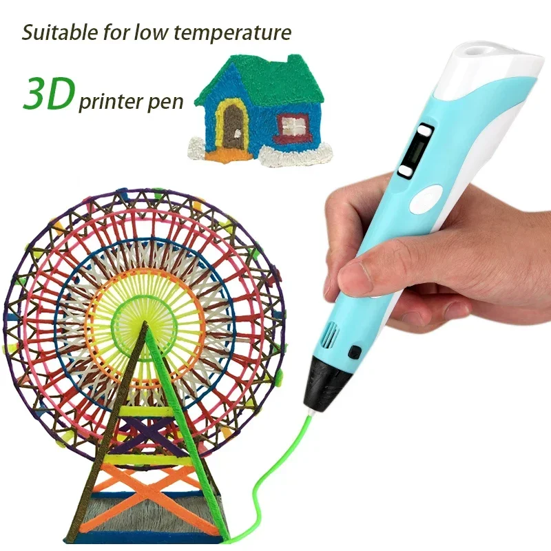 LED Screen 3D Printing Pen with PLA Filament for Creative Design and Drawing - Perfect Gift for Kids