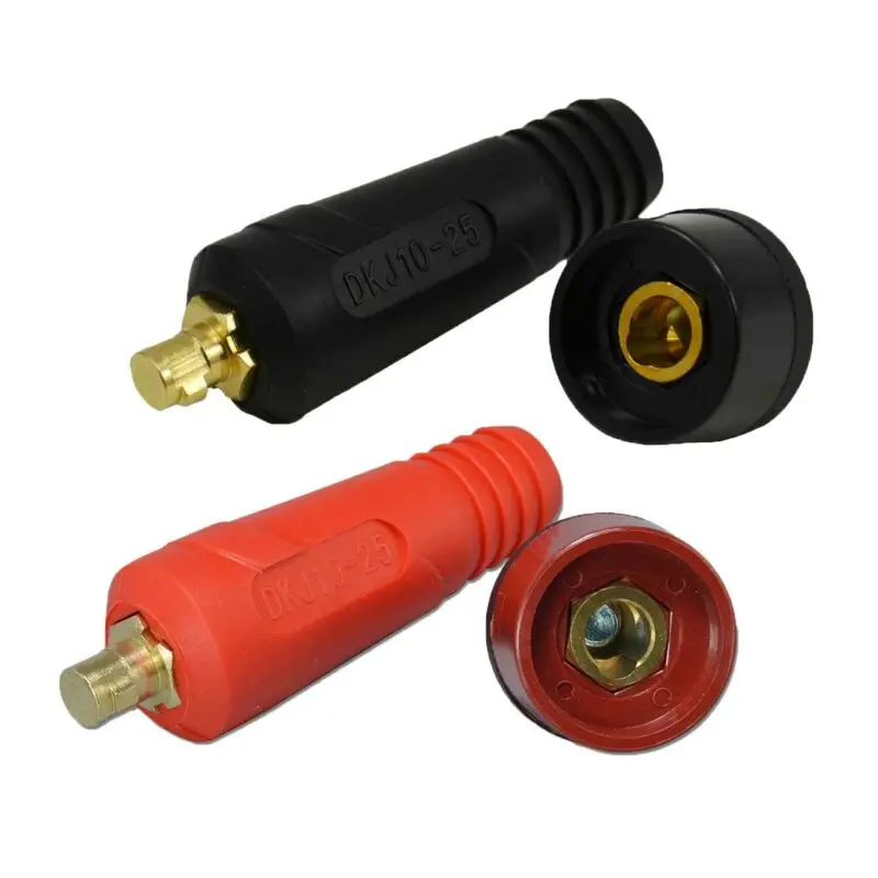 Welding Cable Connector 4pcs TIG Welding Machine Quick Fitting Female Male Cable Clamp Socket Plug Adaptor ForDinse DKJ10-25 DKZ10-25