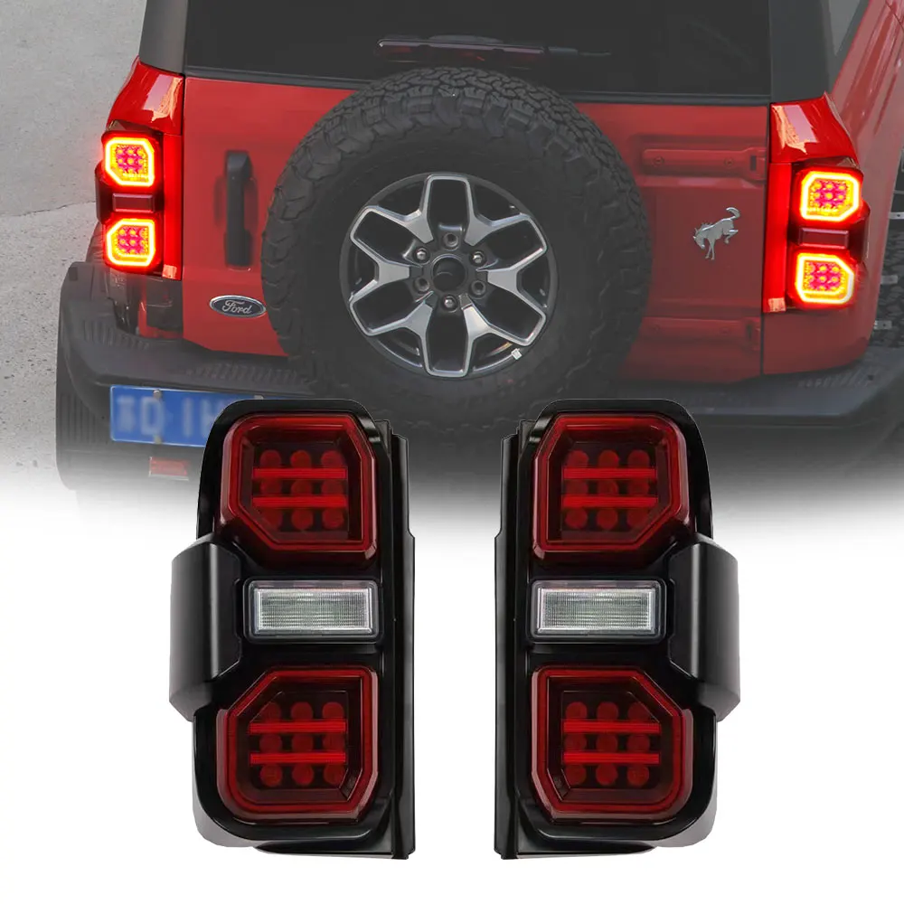 

The Tatest Tail Lamp Assembly for Ford Bronco Brake Stop Lamp Signal Full LED Car Puto Parts