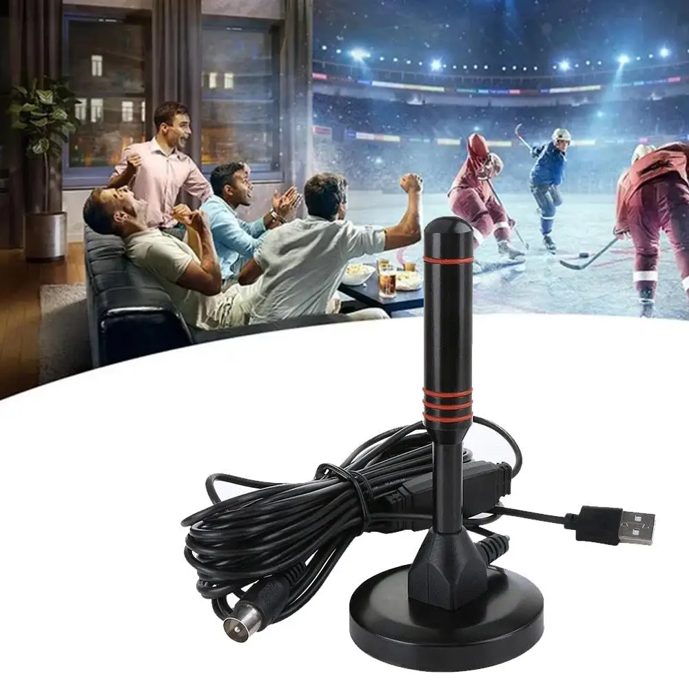 Portable TV Antenna Quick Response Indoor Outdoor Digital Amplifier Aerial Antenna Digital TV DVB-T2 with 30DBI HD HD T4K6