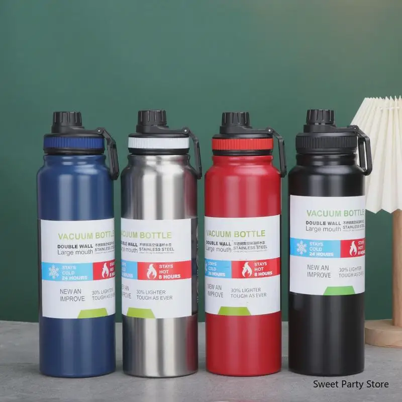 Premium Stainless Steel Insulated Thermos Bottle - 800/1000ML - Durable Outdoor Sports Thermal Mug with Hot & Cold Retention
