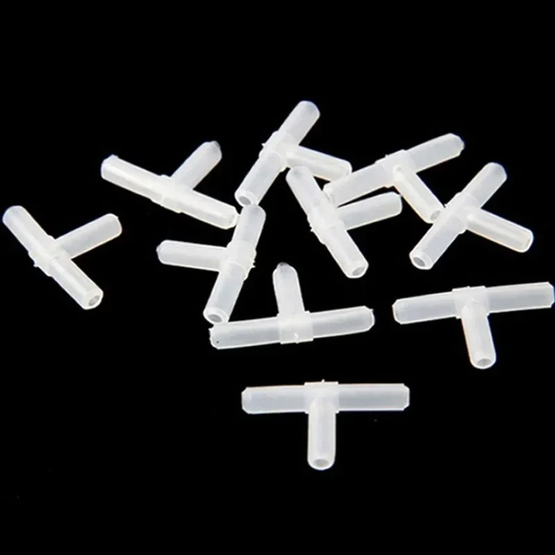 10pcs/lot 4mm Plastic Aquarium Fish Tank Air Pump Connector T
