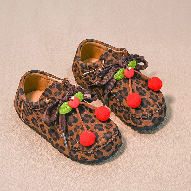 Leather Ballet Flat Shoes for Kids Girls