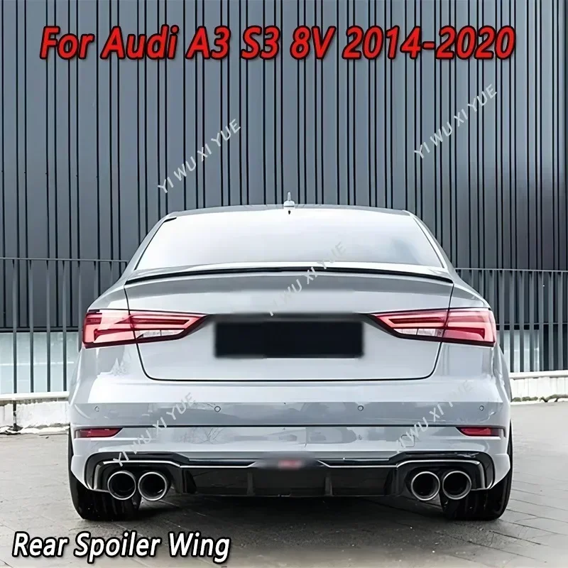 

Rear Trunk Roof Cap Spoiler Wing for AUDI A3 S3 8V Sedan 2014-2020 Glossy Black Car Rear Roof Spoiler Splitter Wing Tuning