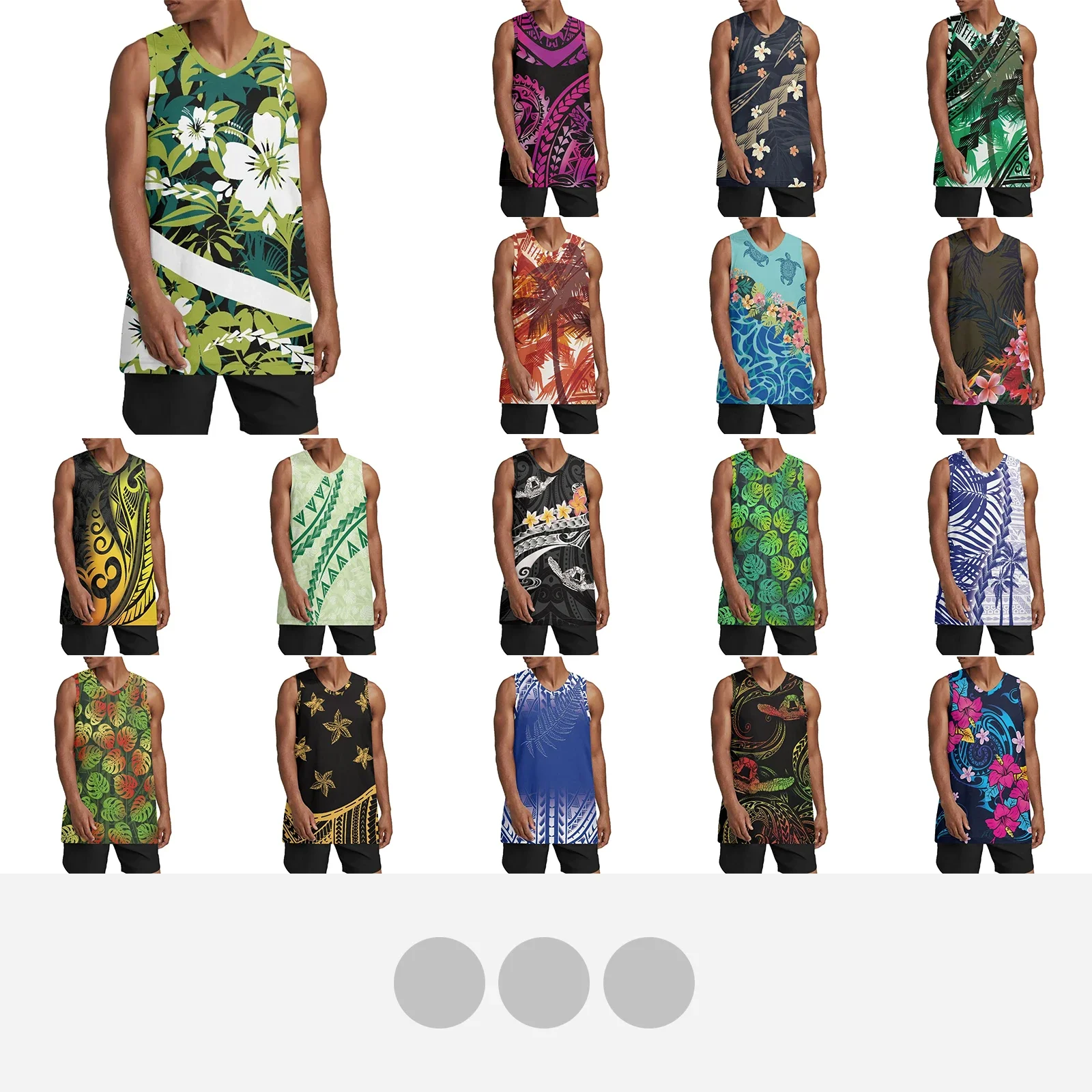 

Polynesian Tribal Samoan Totem Tattoo Samoa Prints Reversible Men's Mesh Performance Athletic Basketball Jerseys Team Uniforms