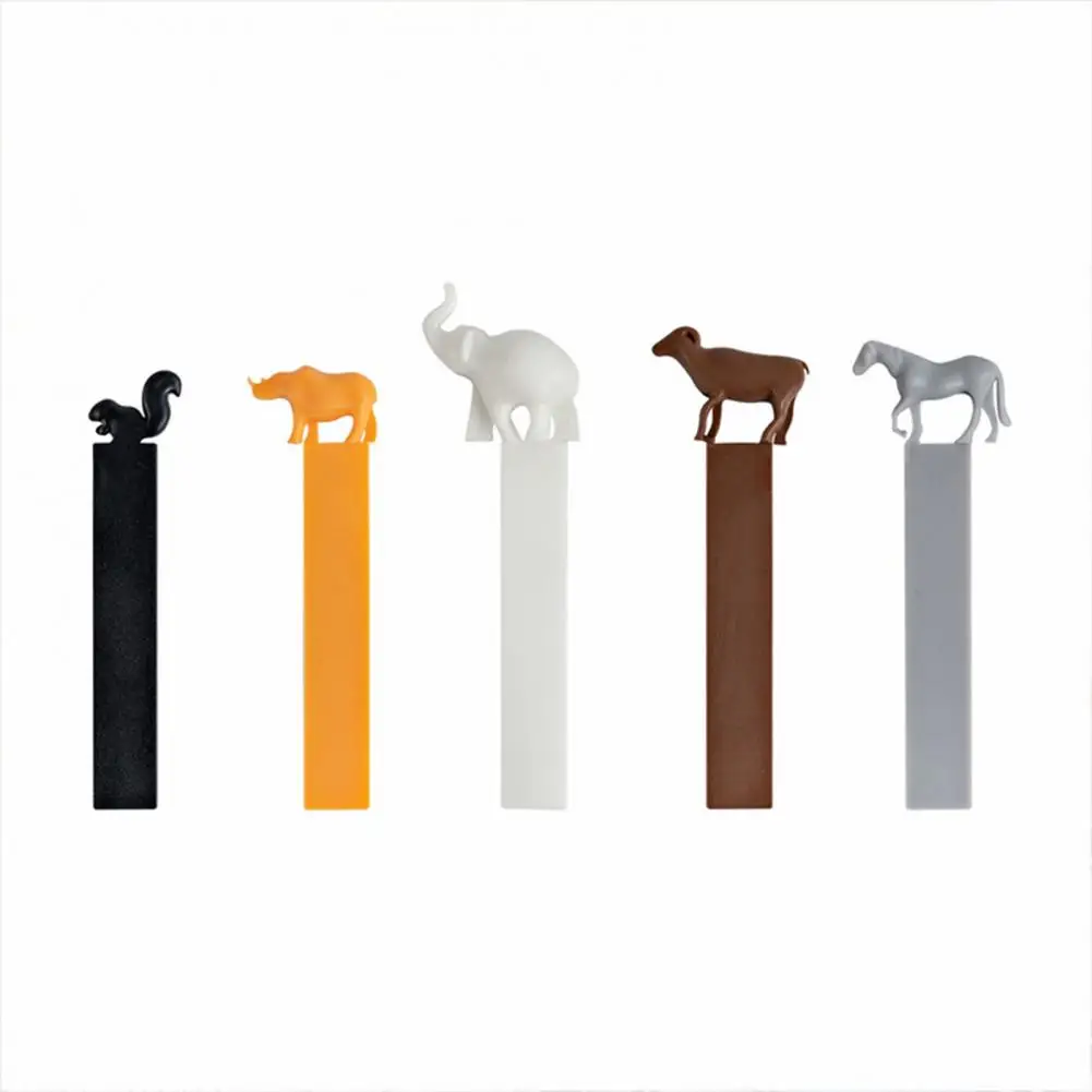 Animal Shaped Bookmark Cute Rubber Book Paging Markers Fun Animal Bookmarks for Kids Students Portable Reading Progress Locator