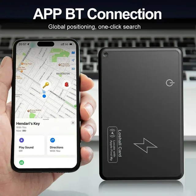 Wireless Charging Tracking Location Mini Wallet Tracker Card Waterproof GPS Locator Work with Apple Find My App BT Tracker - Image 2
