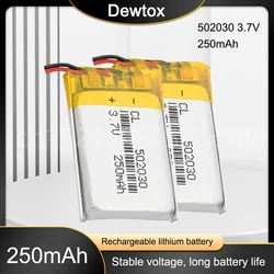 3.7V Lipo Cells 502030 250mah Lithium Polymer Rechargeable Battery for MP3 GPS Bluetooth Headset DVD PDA LED Lamp Camera