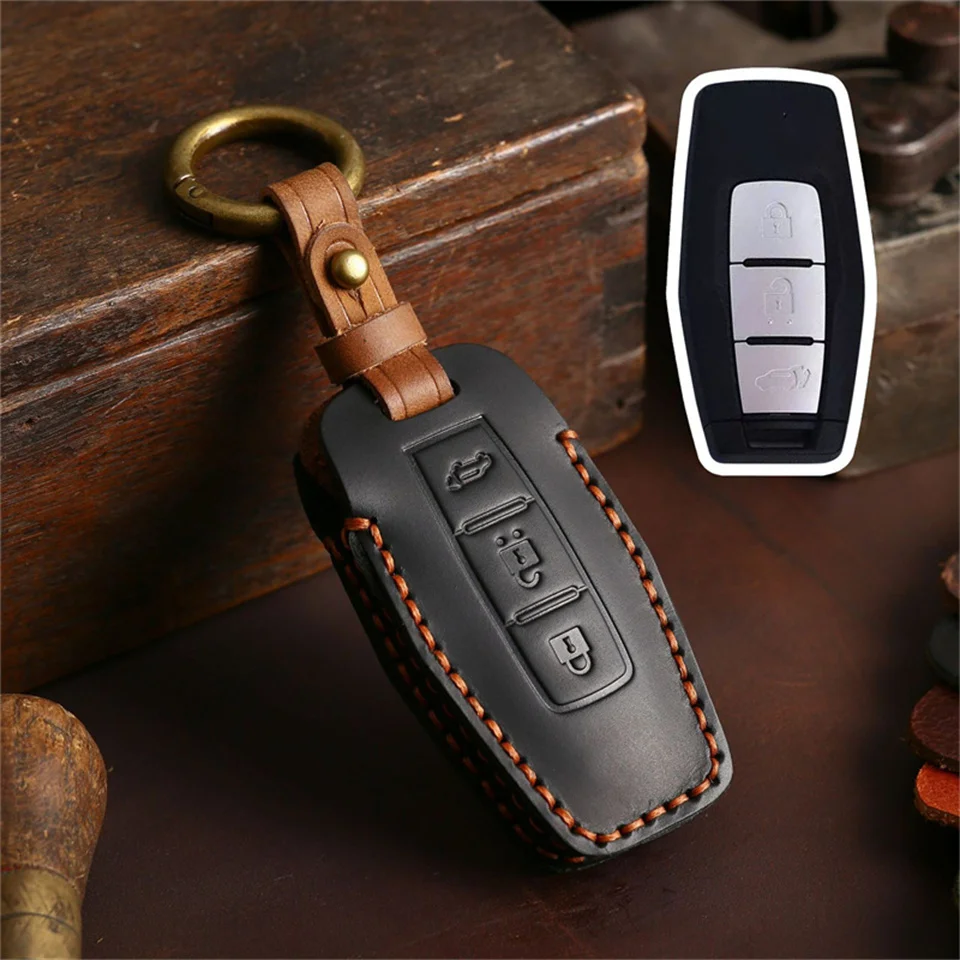 2/3/4 Bottons Leather Car Smart Key Remote Case Fob Shell Keychian for Mitsubishi Outlander Car Key Cover Accessories key case key case cover car key shell