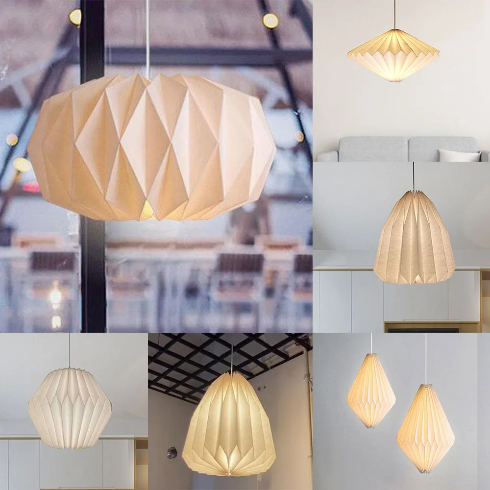 1PC Creative Origami Ceiling Lamp Shade Living Room Restaurant Cafe Hanging Lamp Cover Nordic Style Lampshade Bedroom Decoration