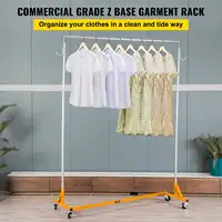 Rack, Industrial Grade Base Garment Rack, Height Adjustable Rolling Garment Rack, Sturdy Base Clothing Rack 2