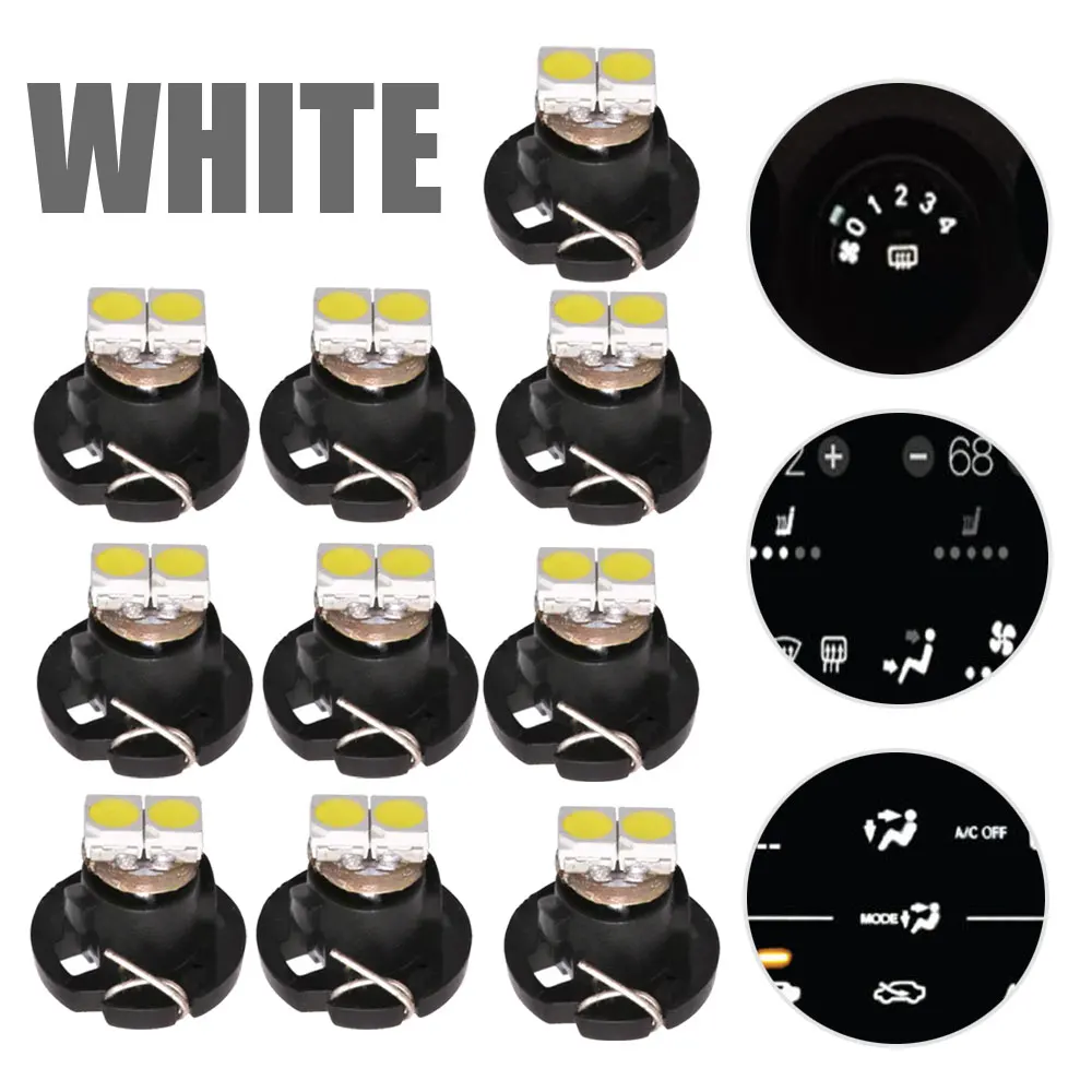 10Pcs Accessori Per Luci Auto Universal Car T4/T4.2 Wedge Dash Bulb Car A/C Climate Light Luce Ambientale Multifunzionale Per Auto