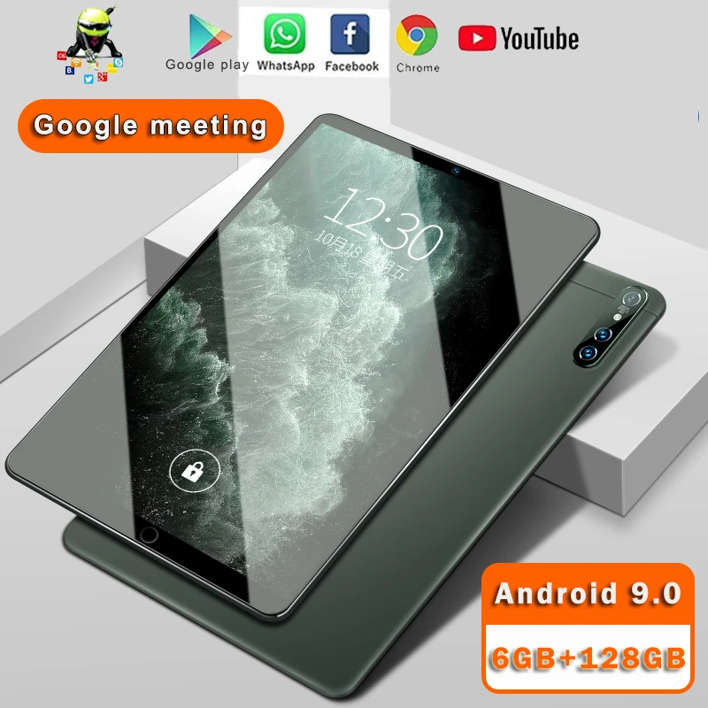 note taking tablet with pen [In Stock] New Tablet Android 9.0 Operating System 10.1 Inches 6GB RAM 128GB ROM4G SIM/TF Wifi GPS Three Cameras best graphic tablet