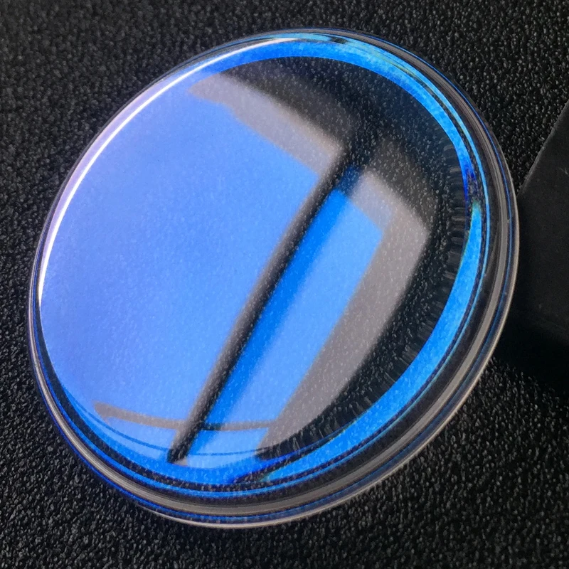 34mm Pot Shame Watch Crystal Blue/Red AR Coating Big Chamfer Top