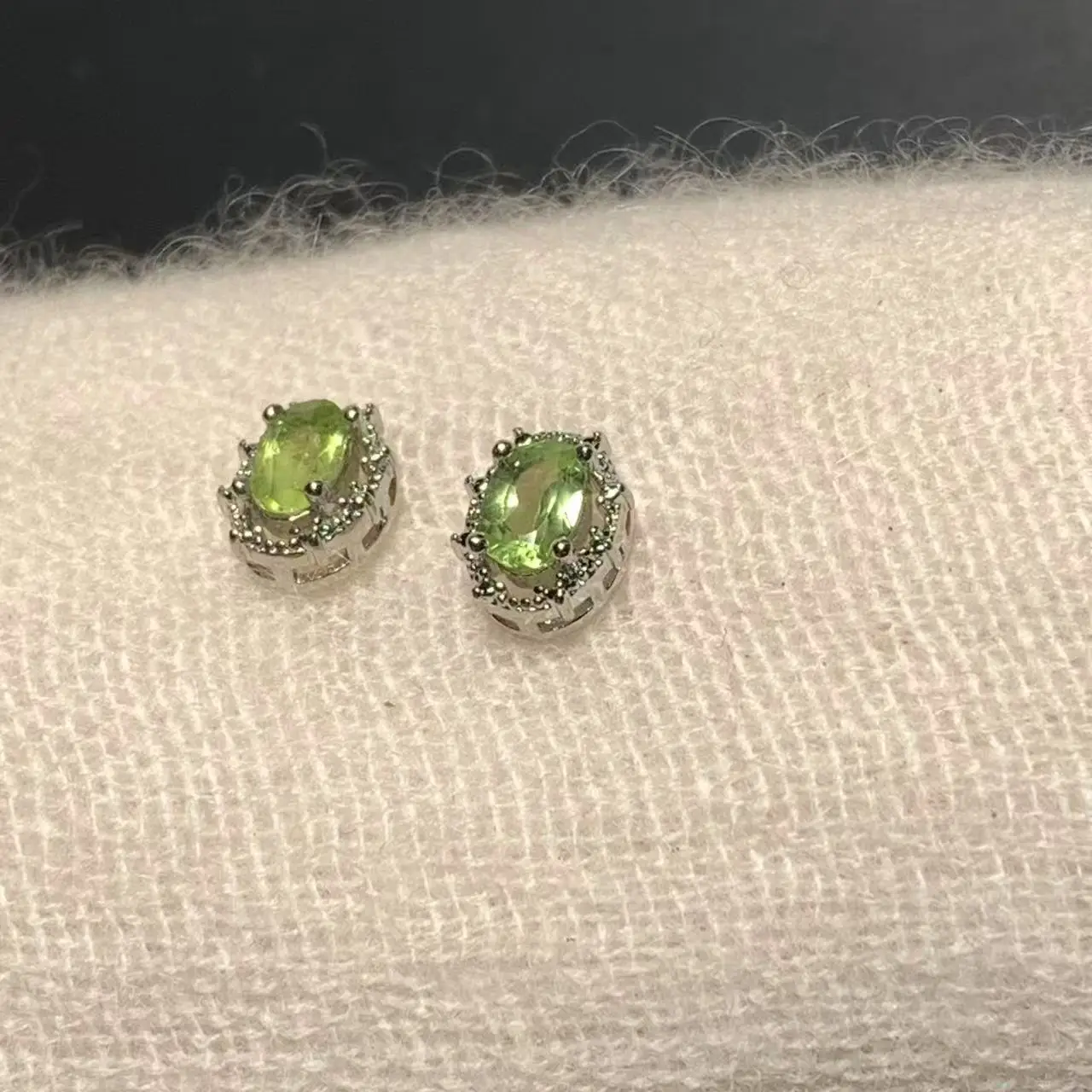 Authentic Natural Peridot 925 Sterling Silver Stud Earrings For Women Jewelry Gift Simple Peridot Jewelry Green